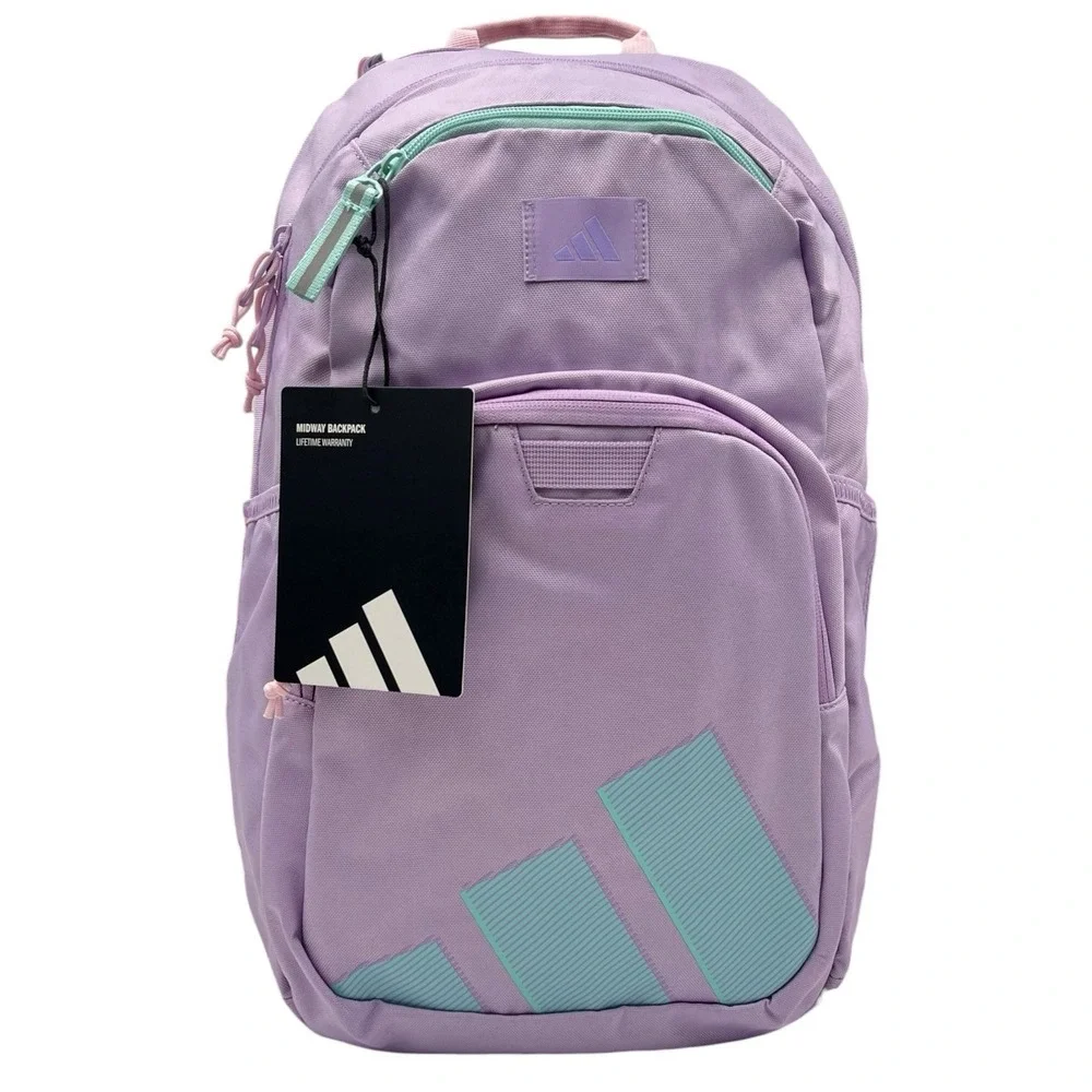 Adidas Girls School Midway Backpack Plum Purple Aqua‎ Fits 15